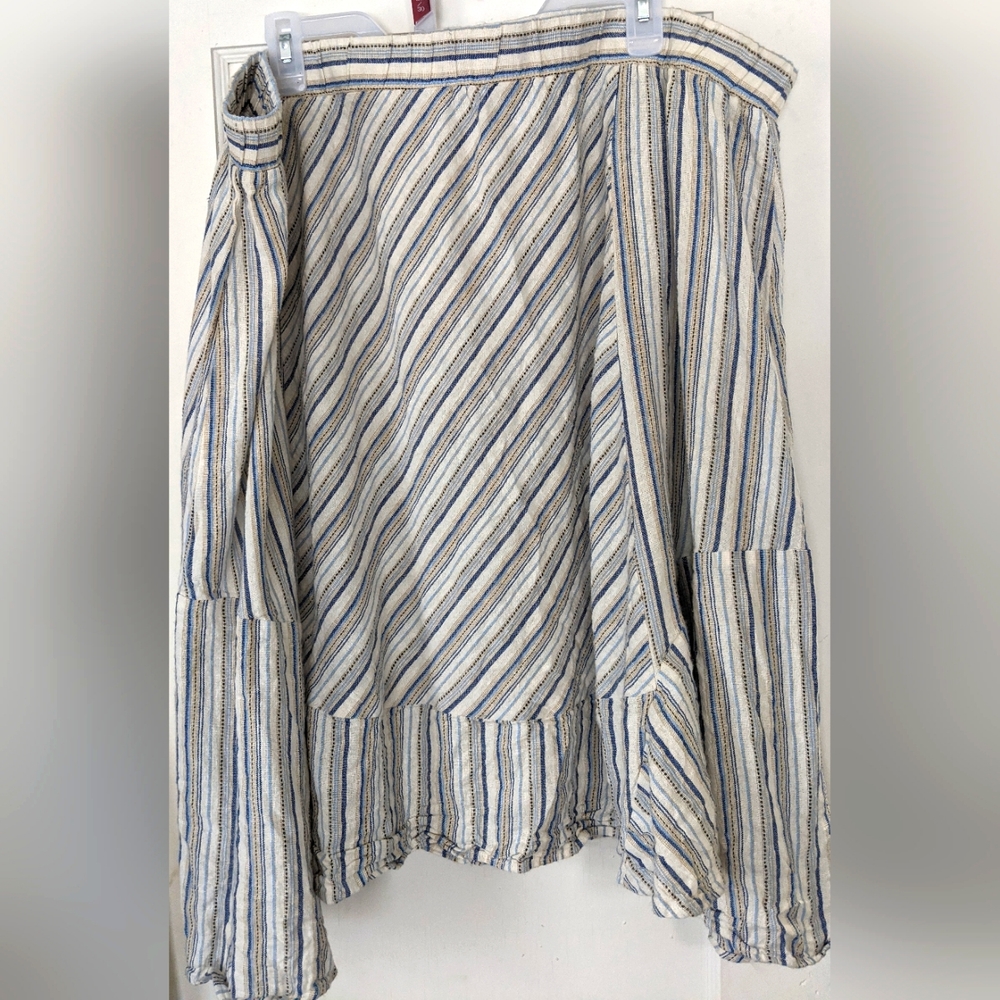 Lane Bryant Women's Linen Blend Pull On Striped Skirt